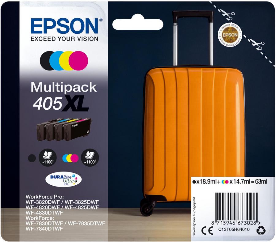 CARTOUCHE-EPSON-T05H6B NOIR-CYAN-MAGENTA-JAUNE