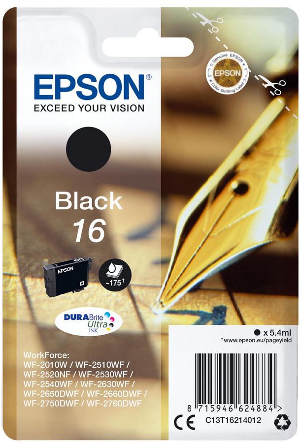 Cartouche d'encre Epson Stylo à plume C13T16214012 - Durabrite - noir - l'unité