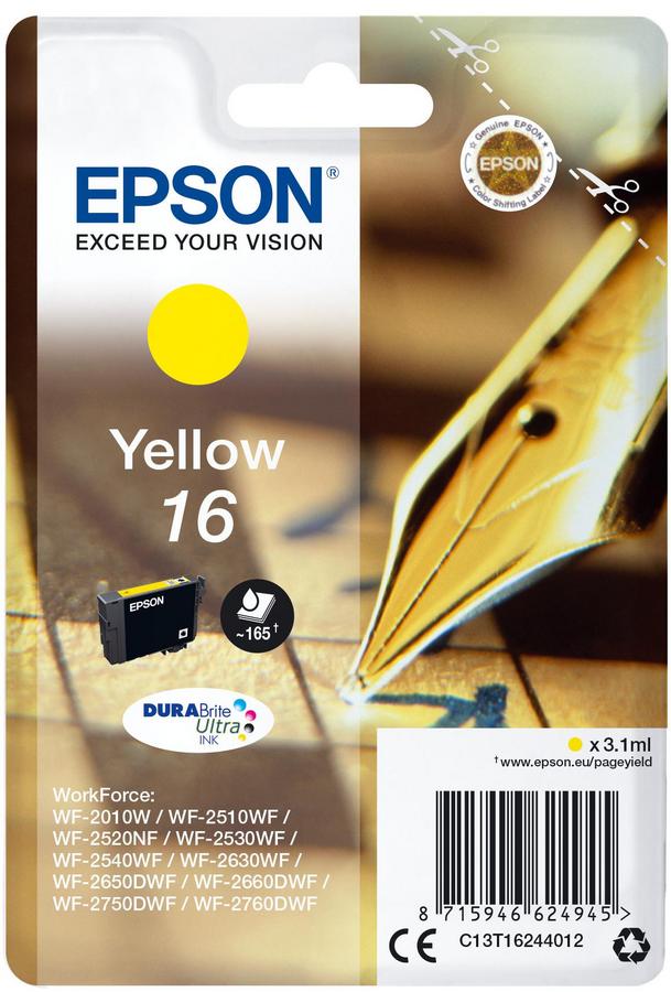 Cartouche d'encre Epson Stylo à plume C13T16244012 - Durabrite - jaune - l'unité