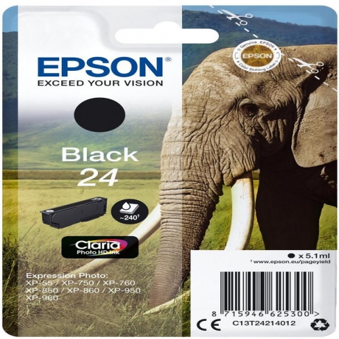 Cartouche d'encre Epson 24 - C13T24214012 - noir - l'unité