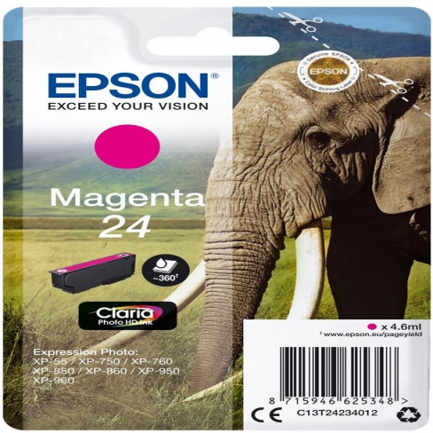 Cartouche d'encre Epson 24 - C13T24234012 - magenta - l'unité