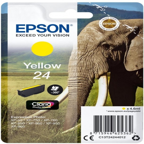 Cartouche d'encre Epson 24 - C13T24244012 - jaune - l'unité