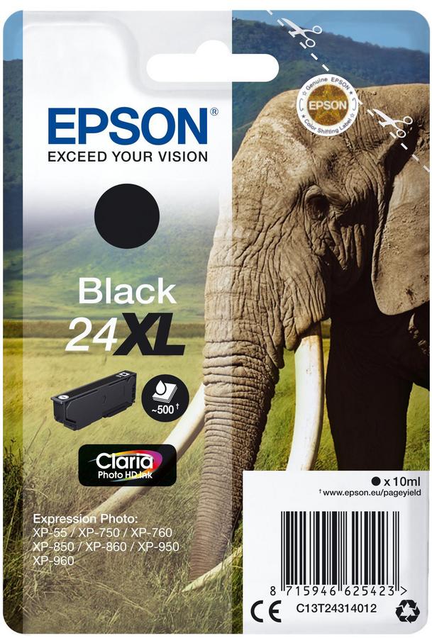 Cartouche d'encre Epson 24XL - C13T24314012 - noir - l'unité