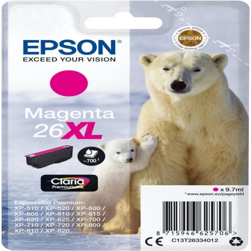 Cartouche d'encre Epson Ours Polaire C13T26334012 - Claria Premium XL - magenta - l'unité