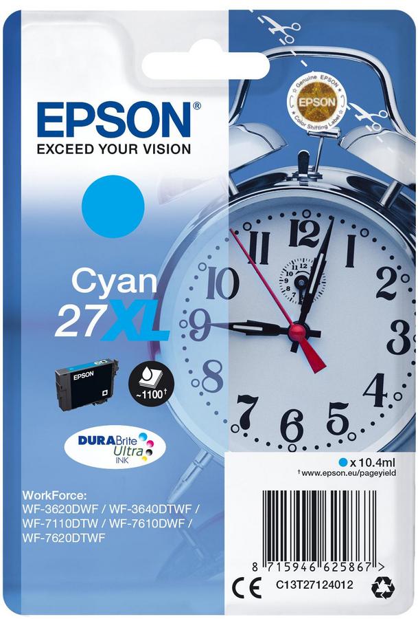 Cartouche d'encre Epson Réveil - 27XL - C13T27124012 - cyan - l'unité