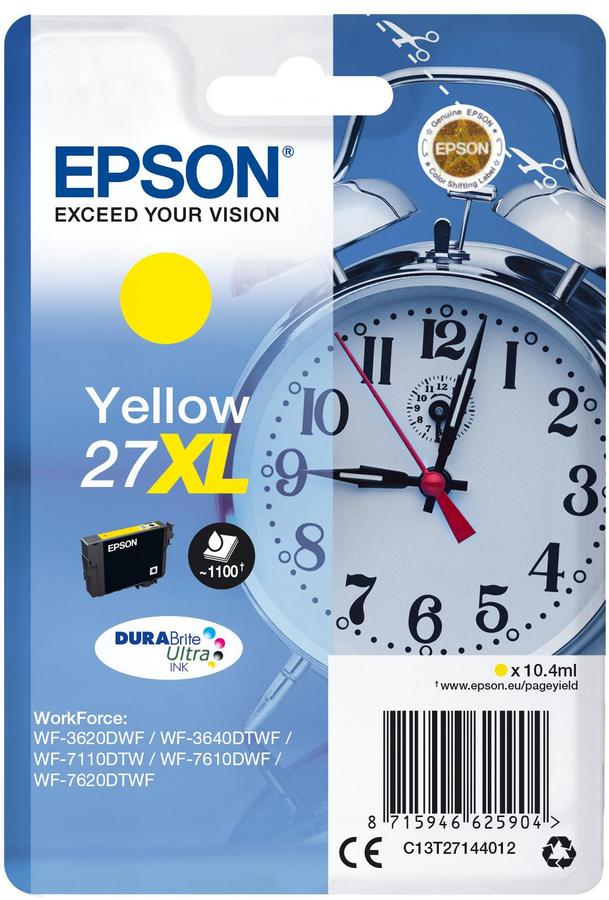 Cartouche d'encre Epson Réveil - 27XL - C13T27144012 - jaune - l'unité