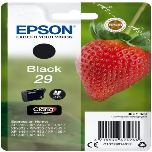 Cartouche d'encre Epson Fraise 29 - C13T29814012 - noir - l'unité
