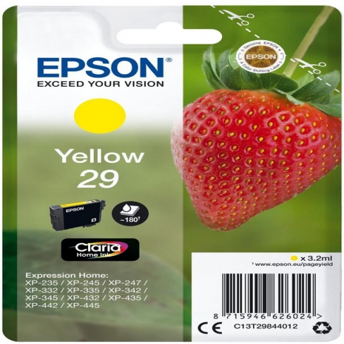 Cartouche d'encre Epson Fraise 29 - C13T29844012 - jaune - l'unité