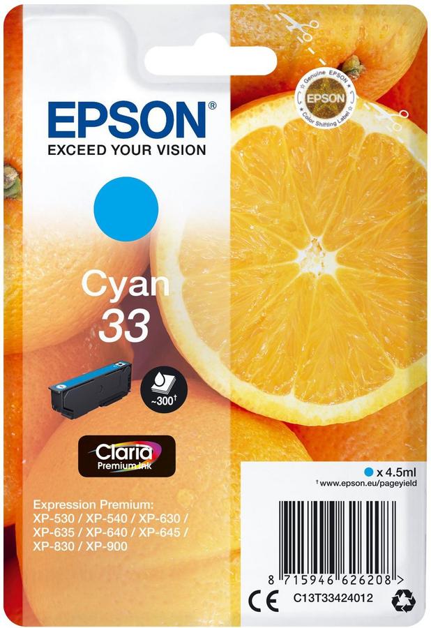 Cartouche jet d'encre Epson T3342B Cyan - l'unité