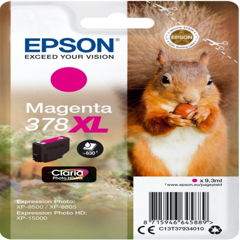 CART - T3793B - EPSON - 378XL - MAGENTA - PAR 1