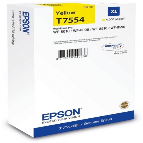 Cartouche d'encre Epson C13T755430 - jaune - l'unité