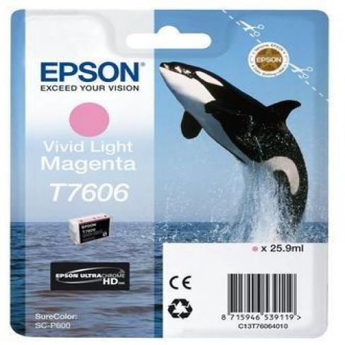 Cartouche d'encre Epson Orque T7606 - C13T76064010 - magenta clair - l'unité