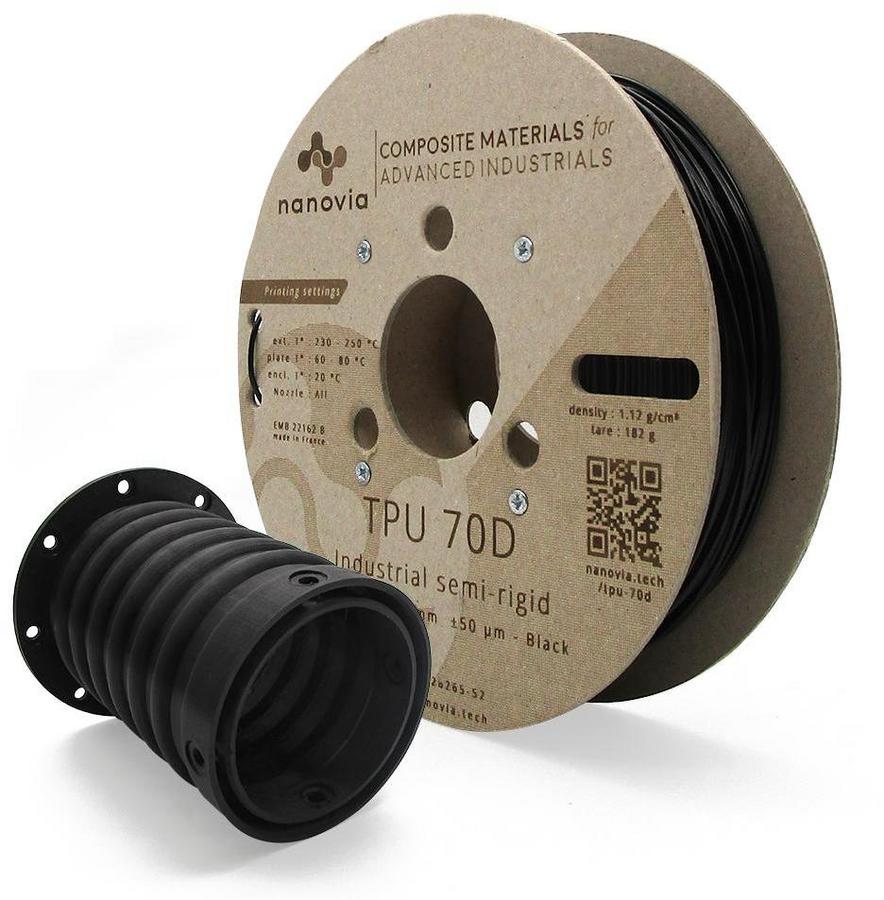 Filament 3 D TPU 70D Nanovia - 2,85 mm - noir - 0,500 kg - l'unité