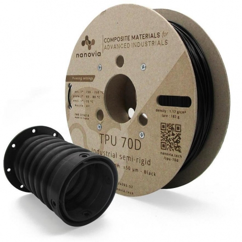 Filament 3 D TPU 70D Nanovia - 2,85 mm - noir - 0,500 kg - l'unité