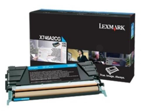 Toner laser Lexmark X746A3CG - cyan - l'unité