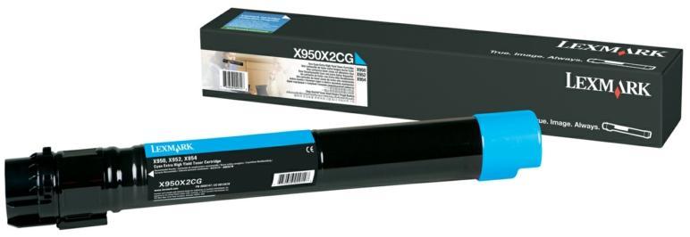 Toner laser Lexmark X950X2CG - cyan - l'unité