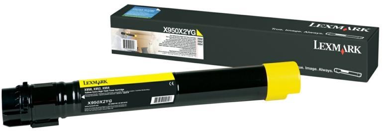Toner laser Lexmark X950X2YG - jaune - l'unité