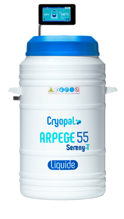 Cryoconservateur liquide Arpege 55 + SB, SERENYT BOX Indicateur niveau/T°, remplissage auto, kit de dégazage
