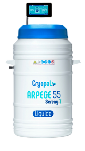Cryoconservateur liquide Arpege 55 + SB, SERENYT BOX Indicateur niveau/T°, remplissage auto, kit de dégazage