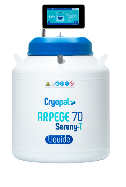 Cryoconservateur liquide Arpege 70 + SB, SERENY-T BOX indicateur niveau/T°
