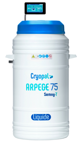 Cryoconservateur liquide Arpege 75 + SB SERENYT BOX Indicateur niveau/T°, remplissage auto, kit de dégazage