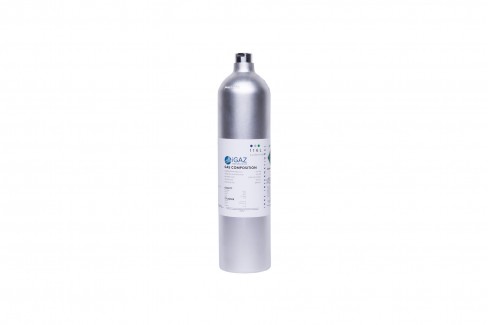 Bouteille de gaz 116 l pour détecteur multigaz BW Ultra CH4 vol O2 - 2,2% vol CH4/ 18% vol O2/N2