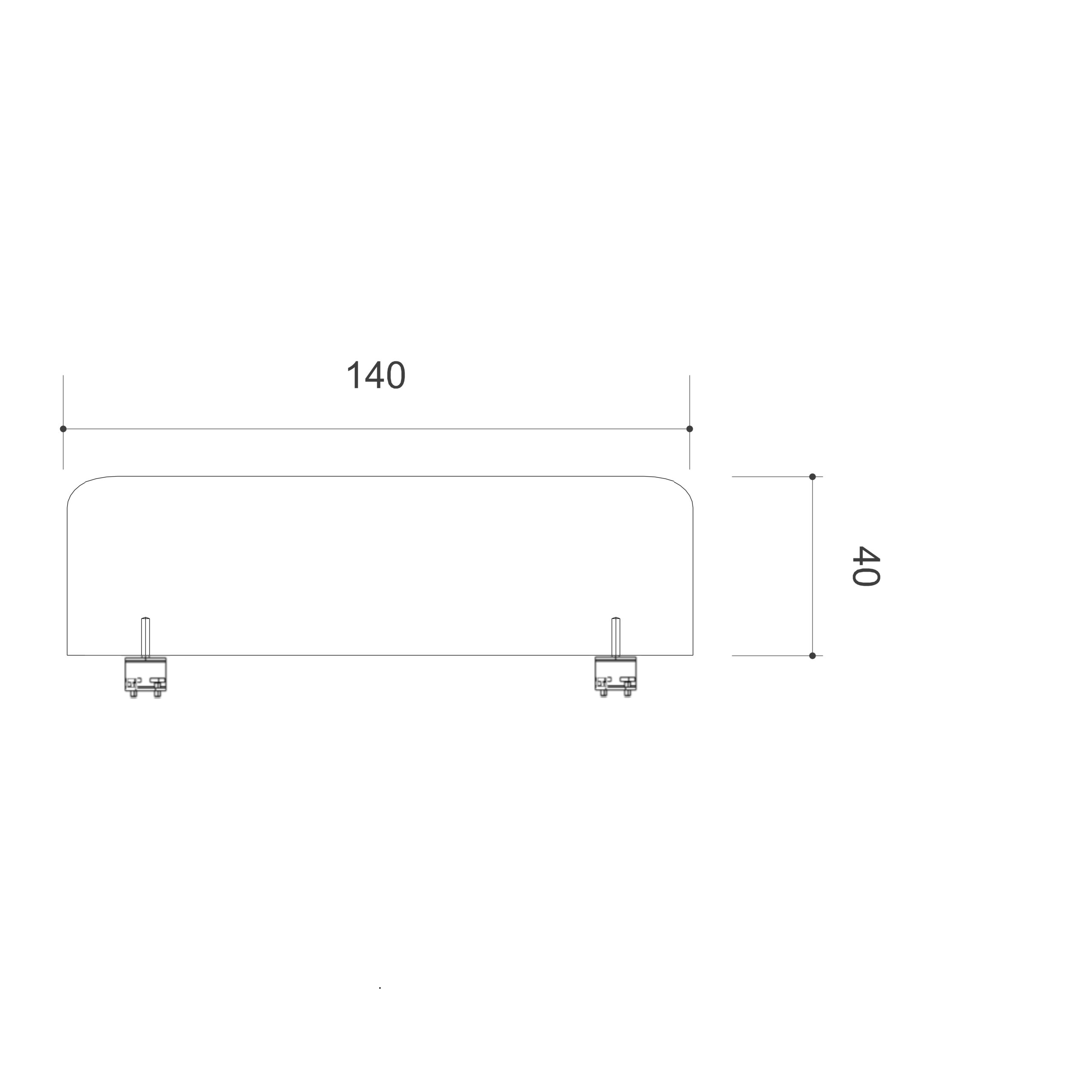 Ecran de séparation pour bureau isolé Arial - l. 140 cm - mélaminé