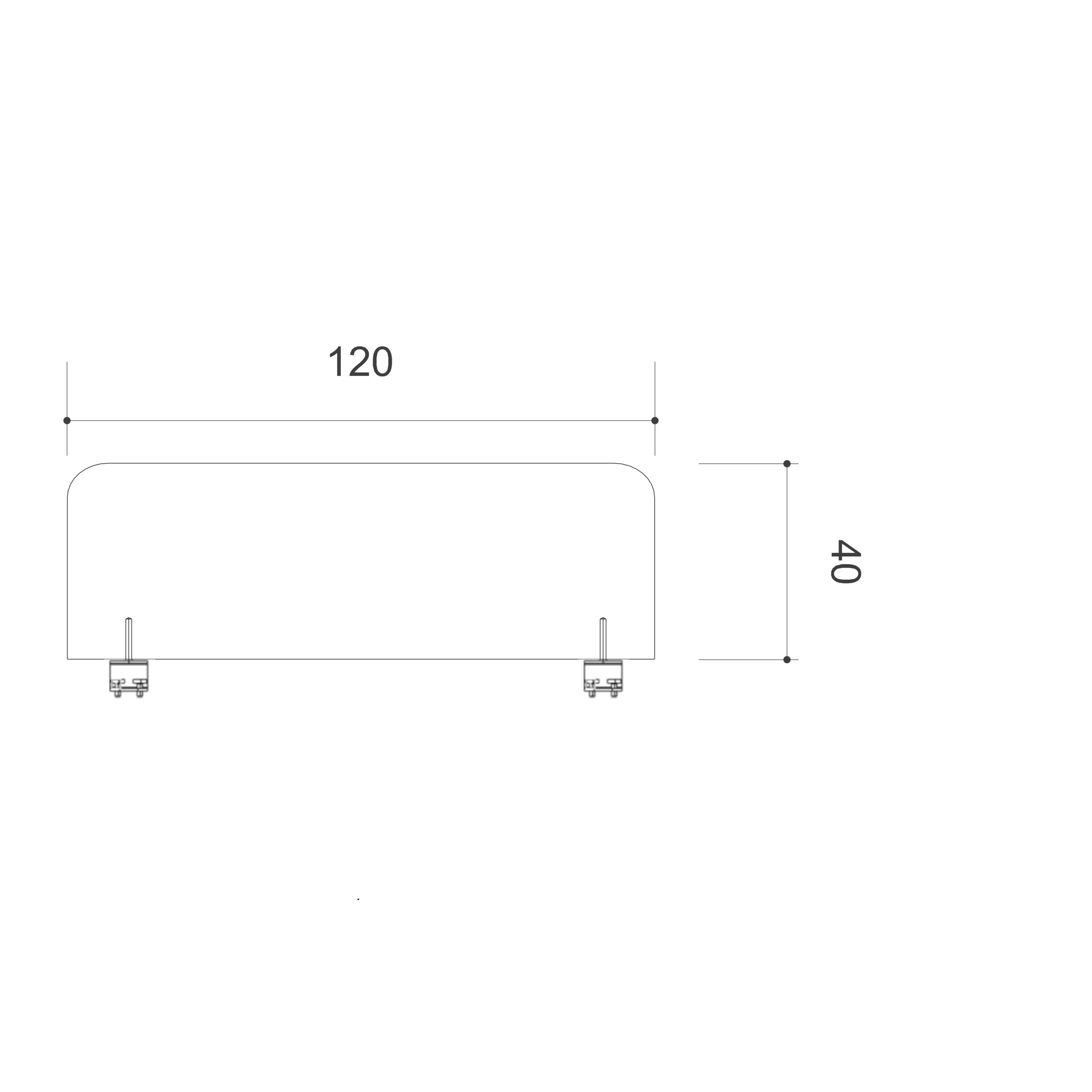 Ecran de séparation pour bureau isolé Arial - l. 120 cm - mélaminé