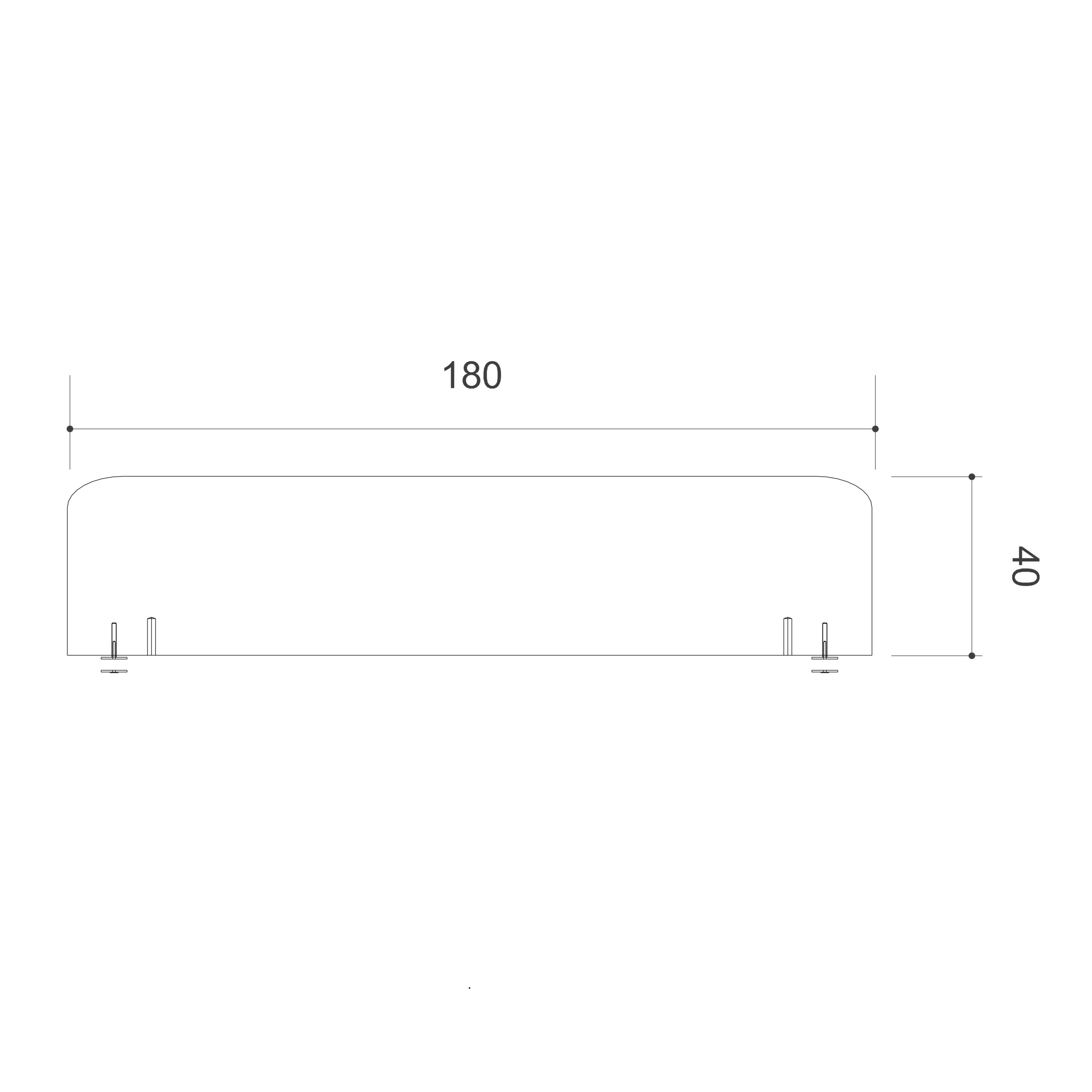 Ecran de séparation pour bureaux face à face Arial - l. 180 cm - mélaminé