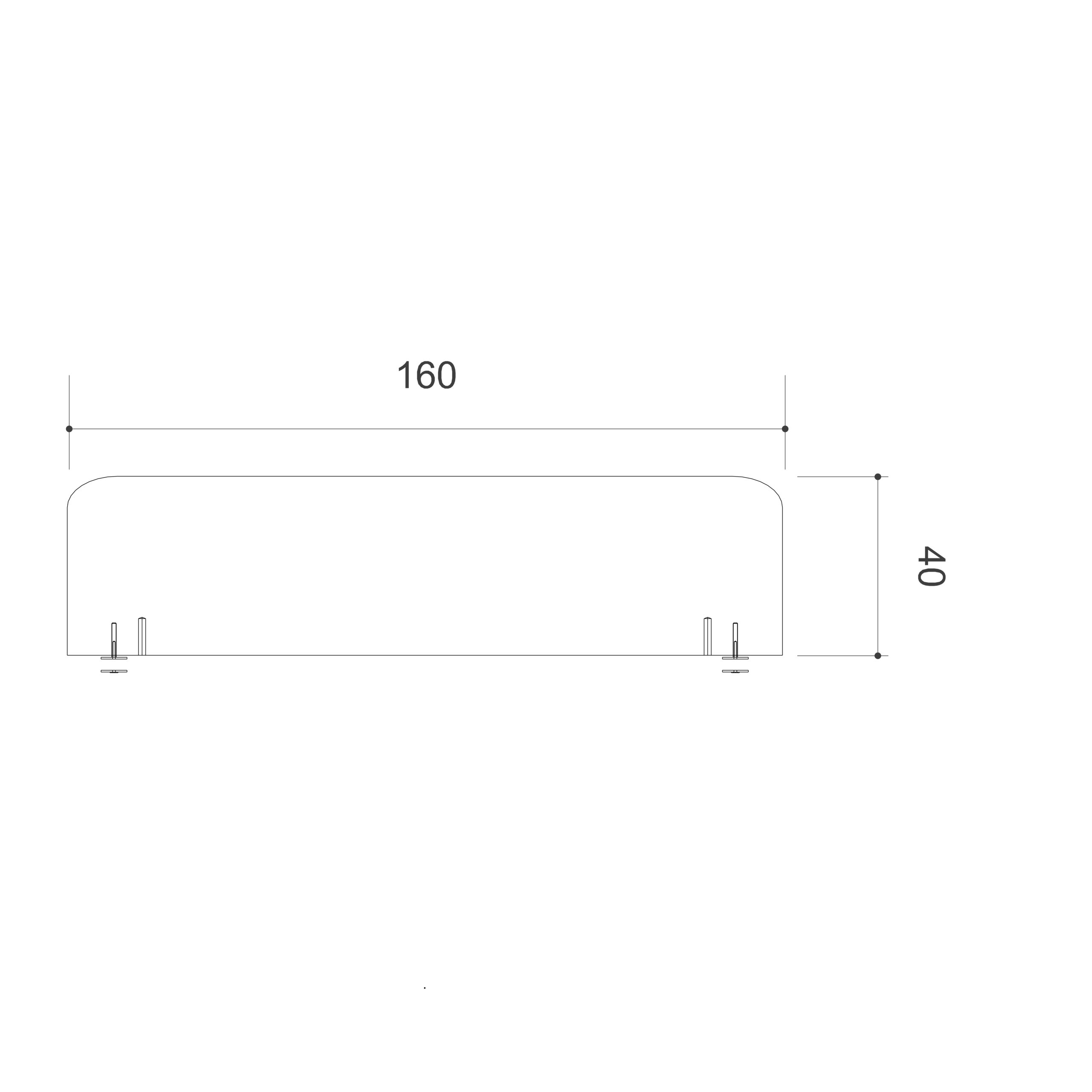Ecran de séparation pour bureaux face à face Arial - l. 160 cm - mélaminé