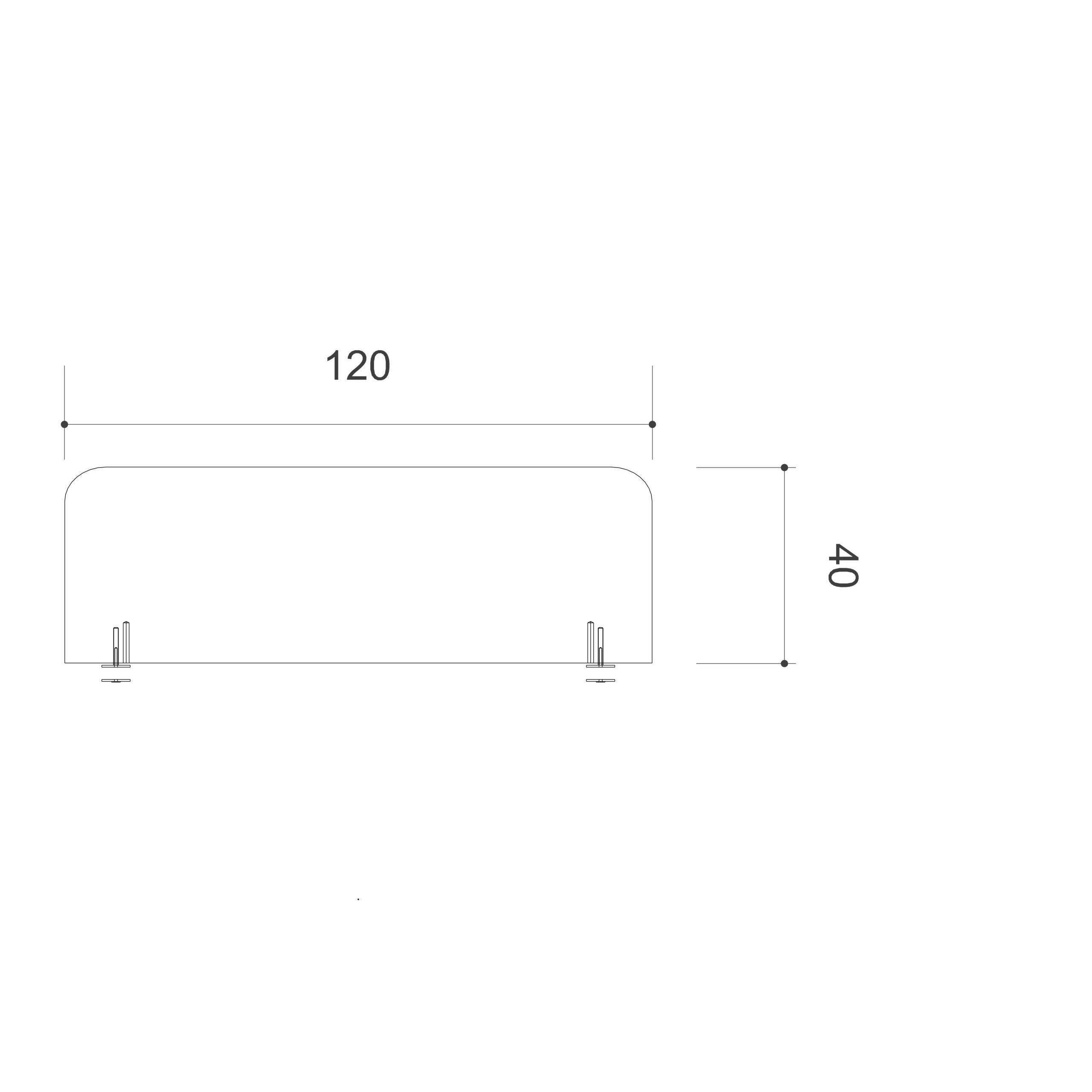 Ecran de séparation pour bureaux face à face Arial - l. 120 cm - mélaminé