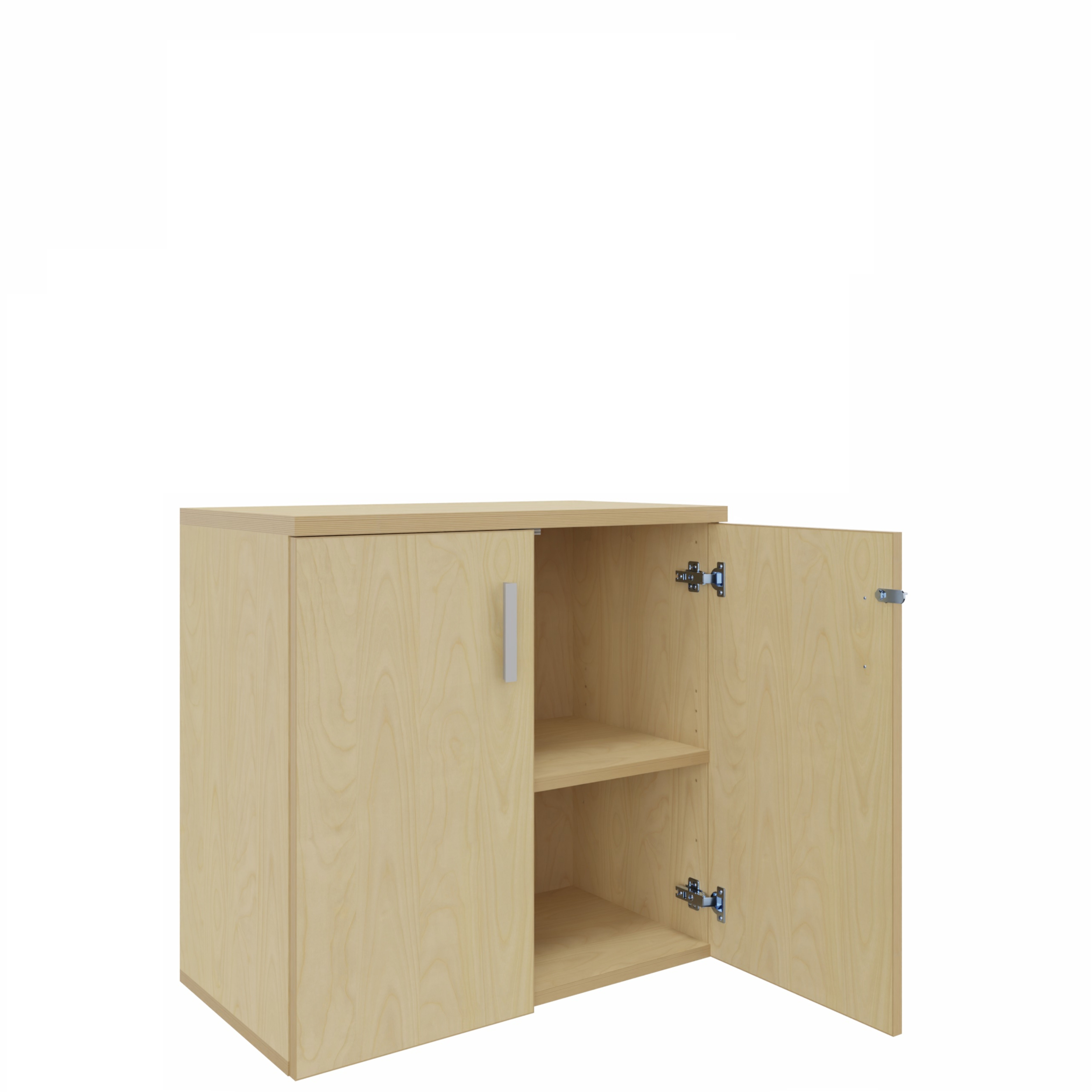 Armoire mélaminé Arial - h. 100 x l. 80 cm - 2 tablettes - portes battantes