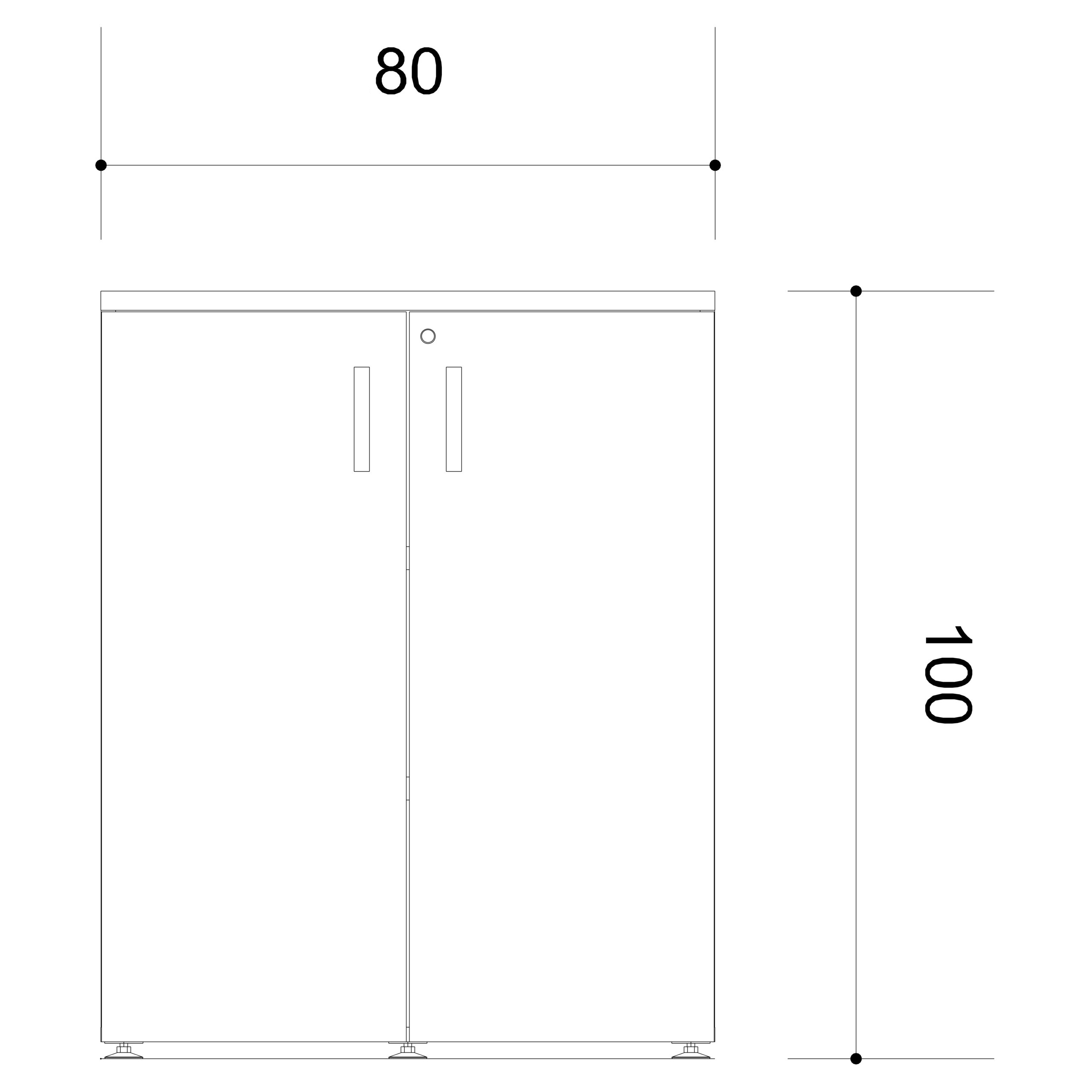 Armoire mélaminé Arial - h. 100 x l. 80 cm - 2 tablettes - portes battantes