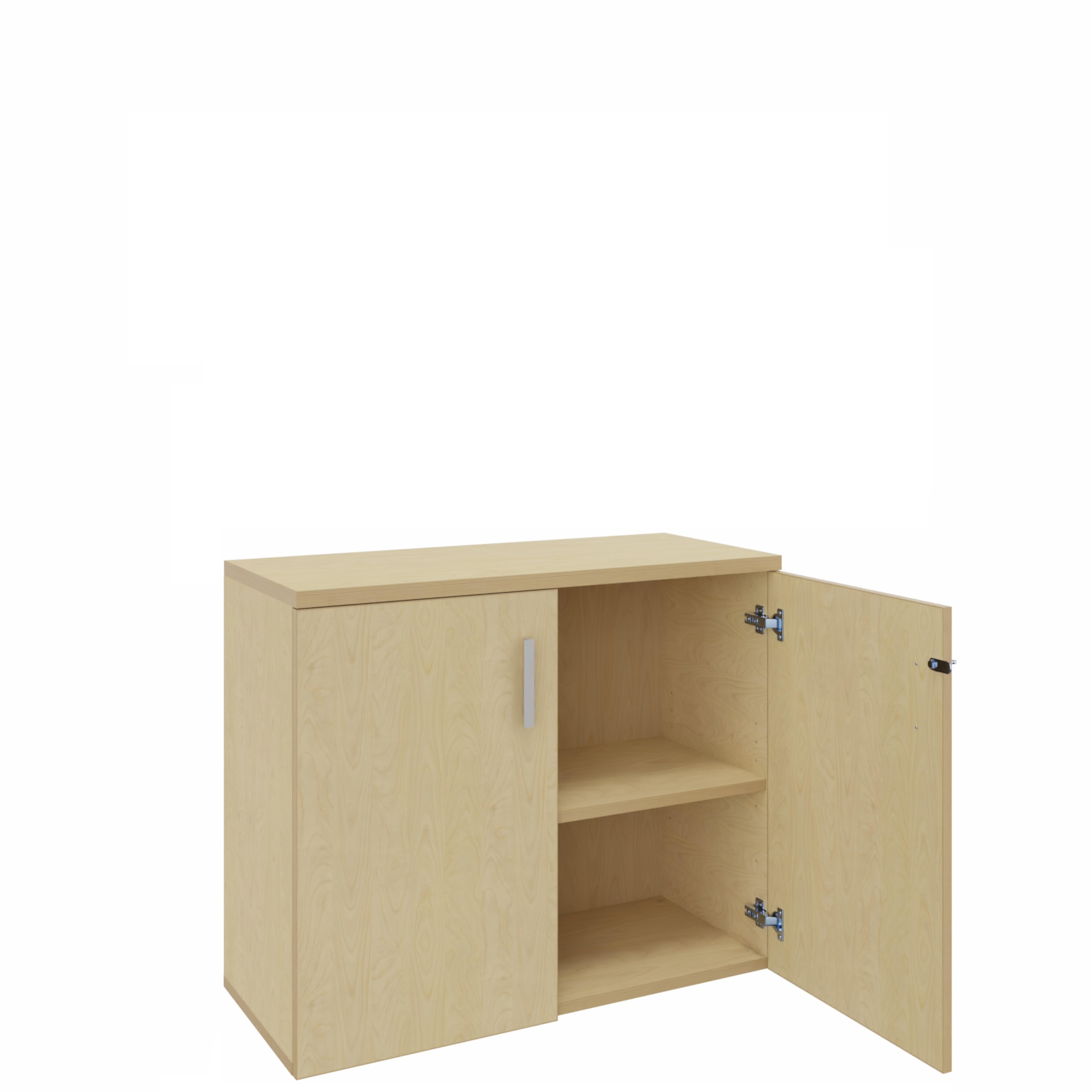 Armoire mélaminé Arial - h100 x l. 100 cm - 2 tablettes - portes battantes
