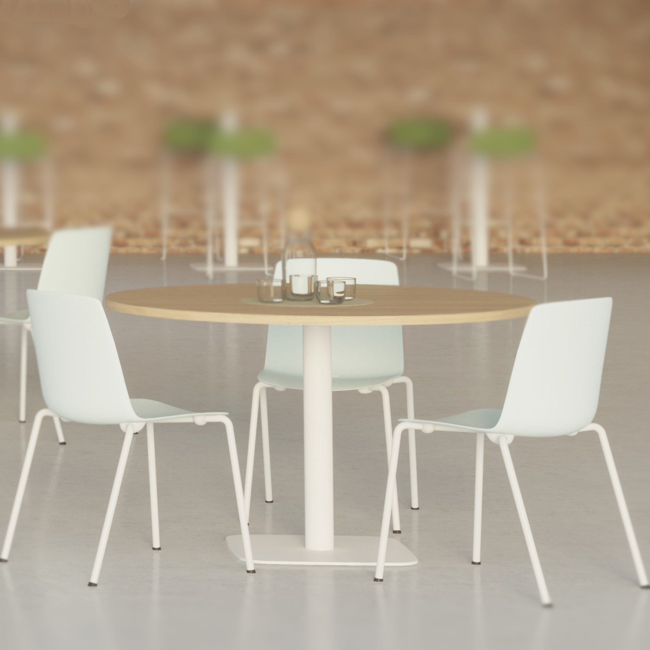 Table de réunion ronde 4 places Arial - Ø 120 cm - piètement central