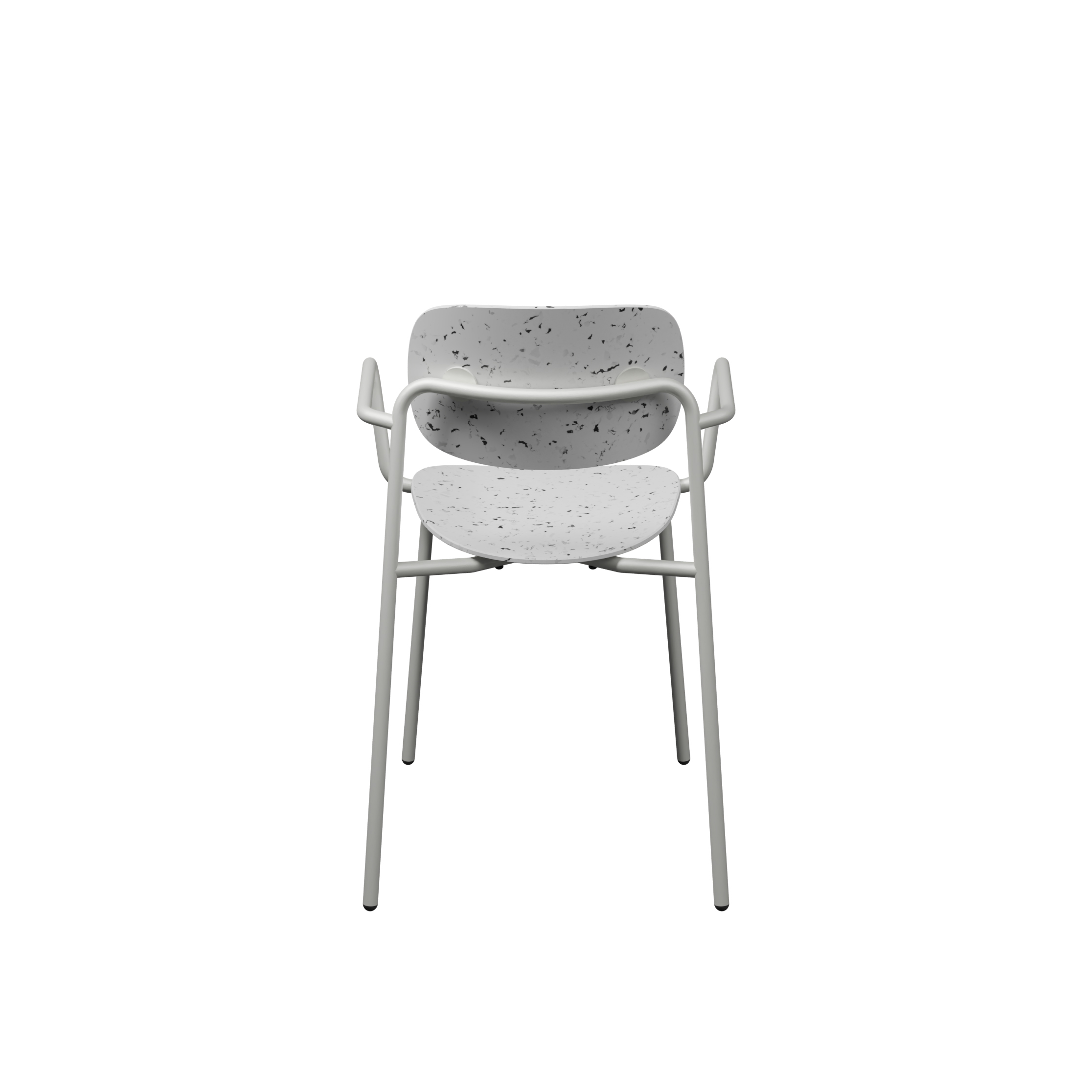 Fauteuil 4 pieds Uso - Plastique PEHD 100 % recyclé - piétement époxy - empilable