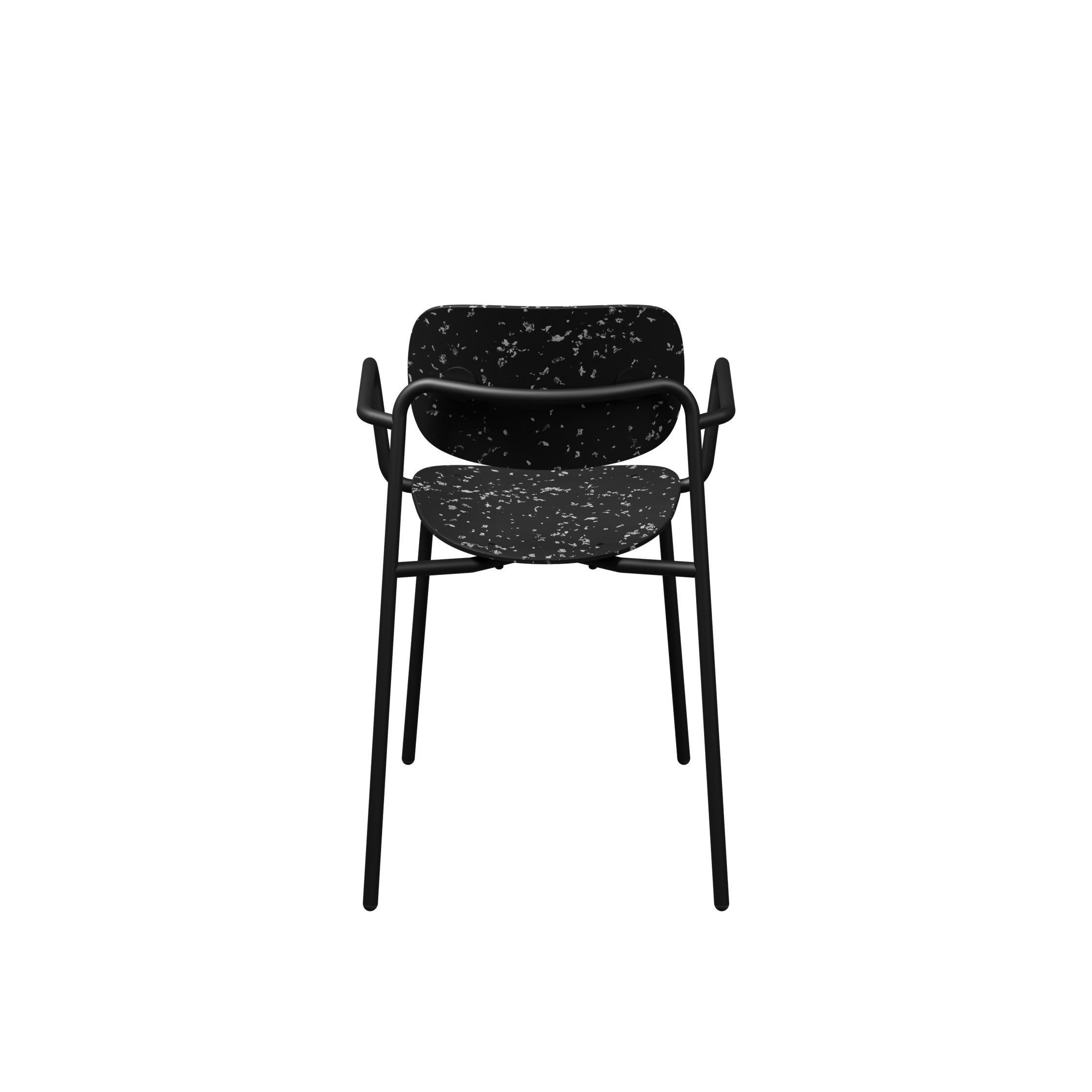 Fauteuil 4 pieds Uso - Plastique PEHD 100 % recyclé - piétement époxy - empilable