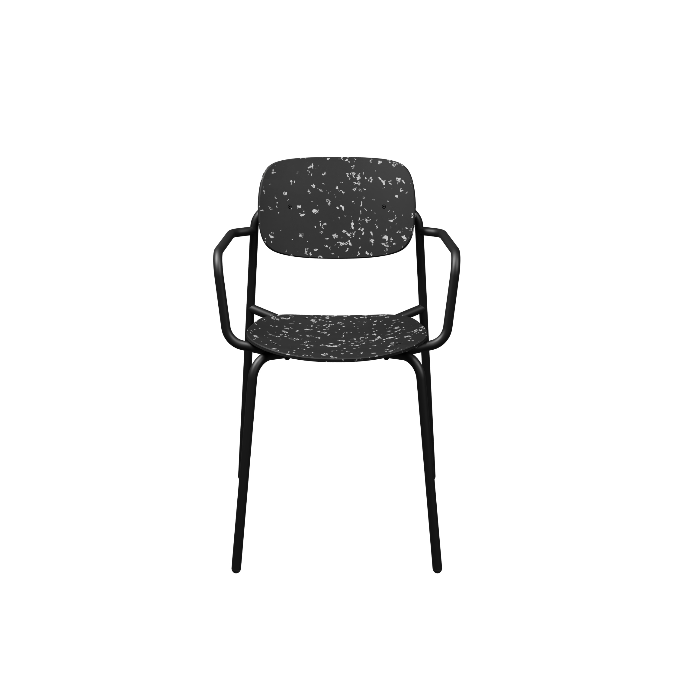 Fauteuil 4 pieds Uso - Plastique PEHD 100 % recyclé - piétement époxy - empilable