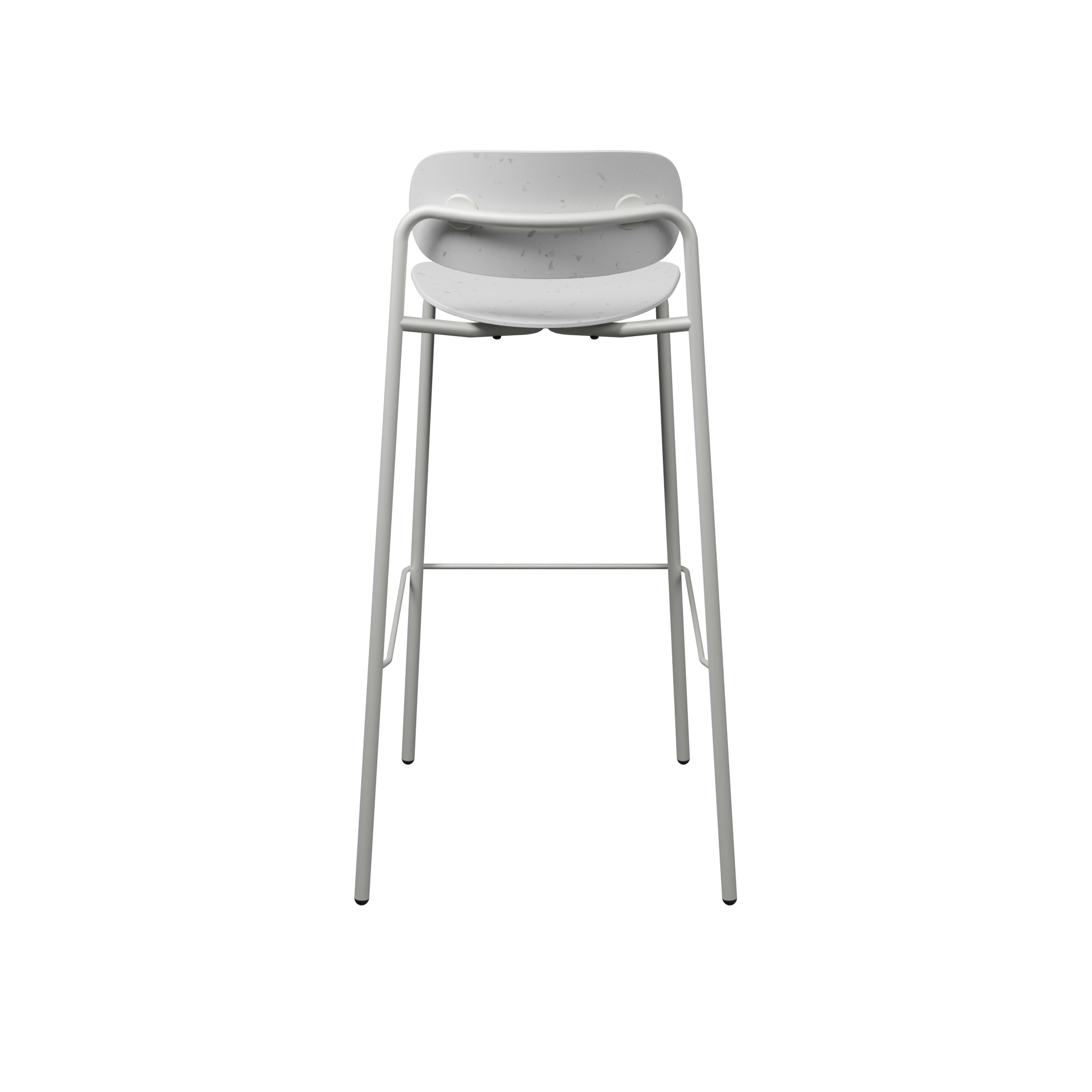 Chaise haute 4 pieds Uso - Plastique PEHD 100 % recyclé - piétement époxy
