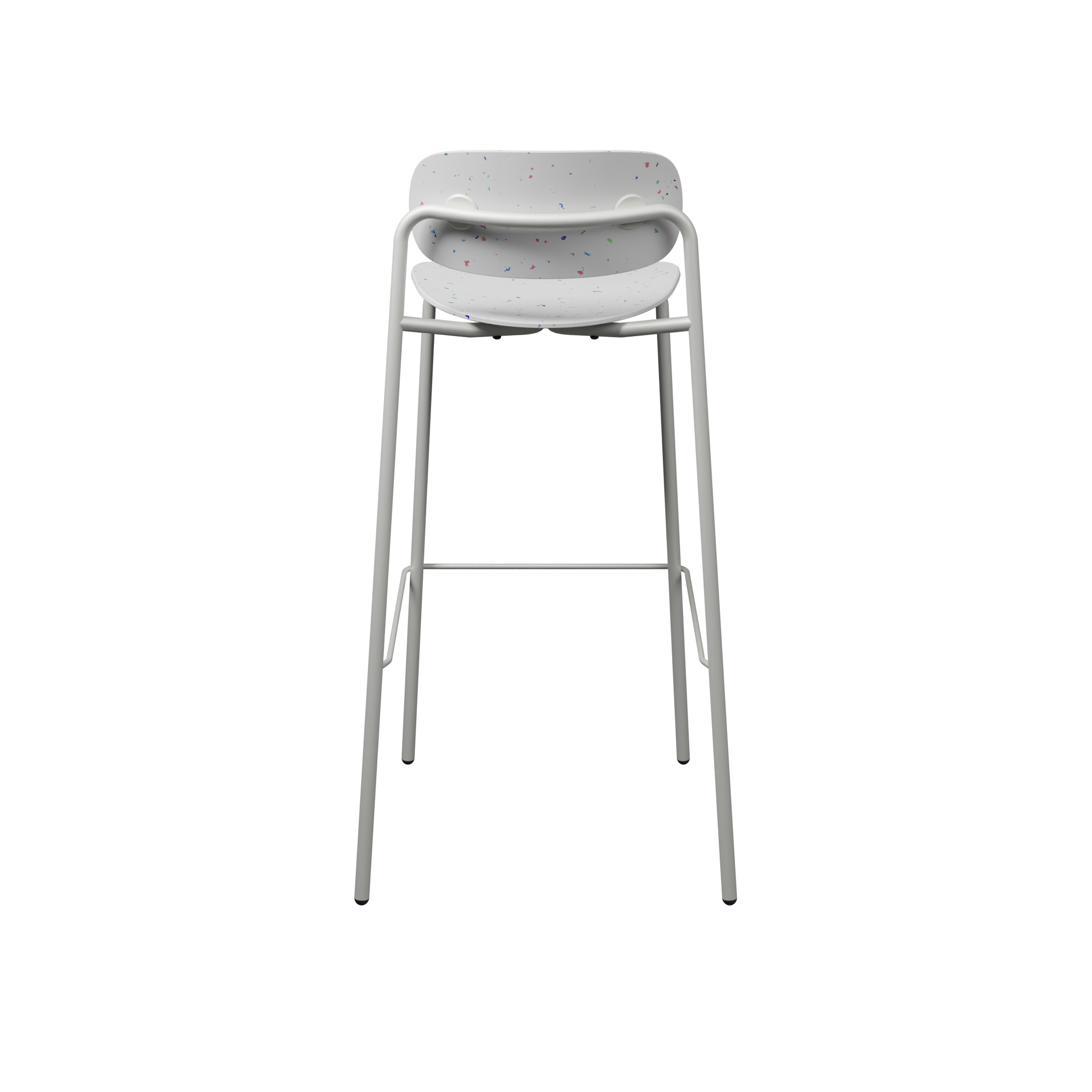 Chaise haute 4 pieds Uso - Plastique PEHD 100 % recyclé - piétement époxy