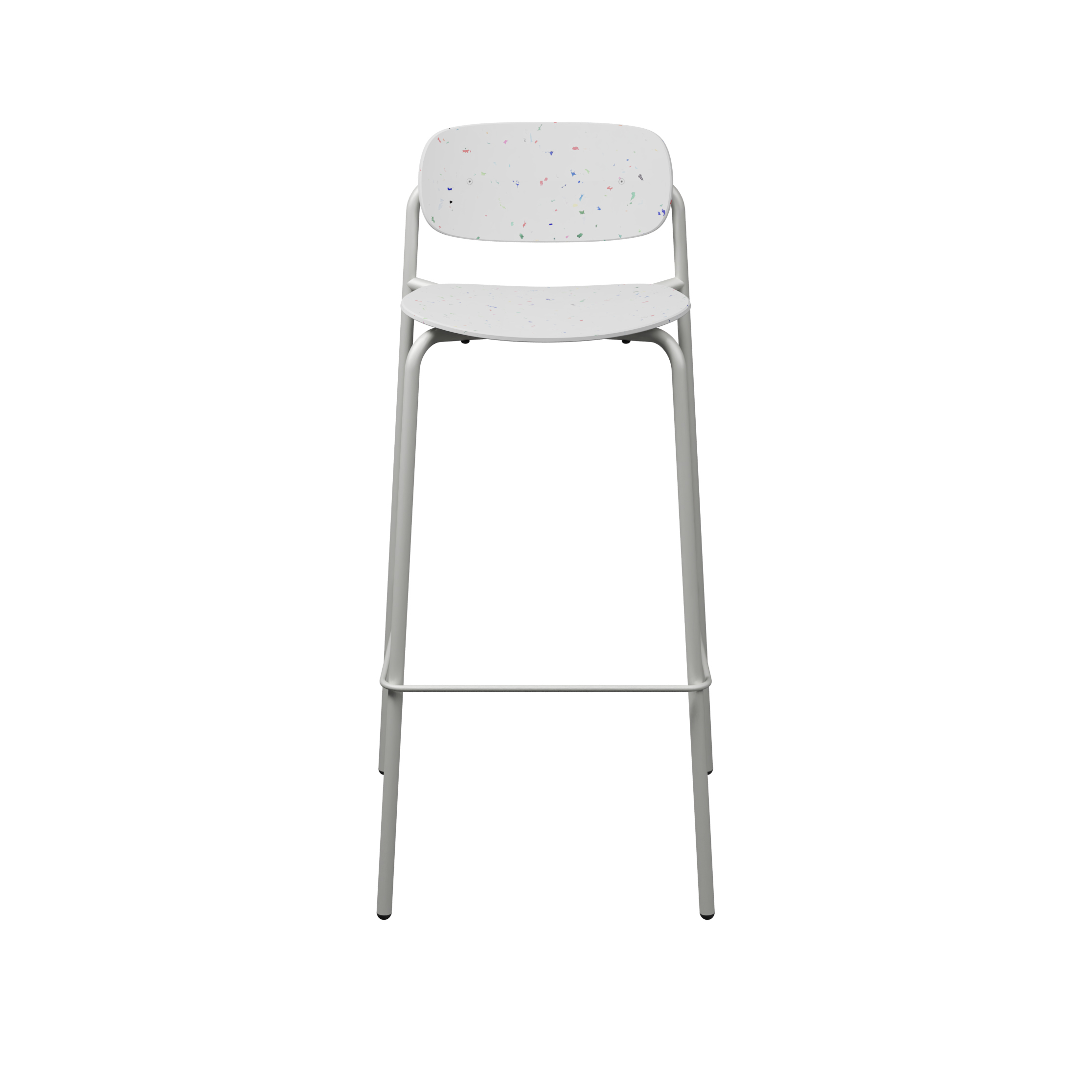 Chaise haute 4 pieds Uso - Plastique PEHD 100 % recyclé - piétement époxy