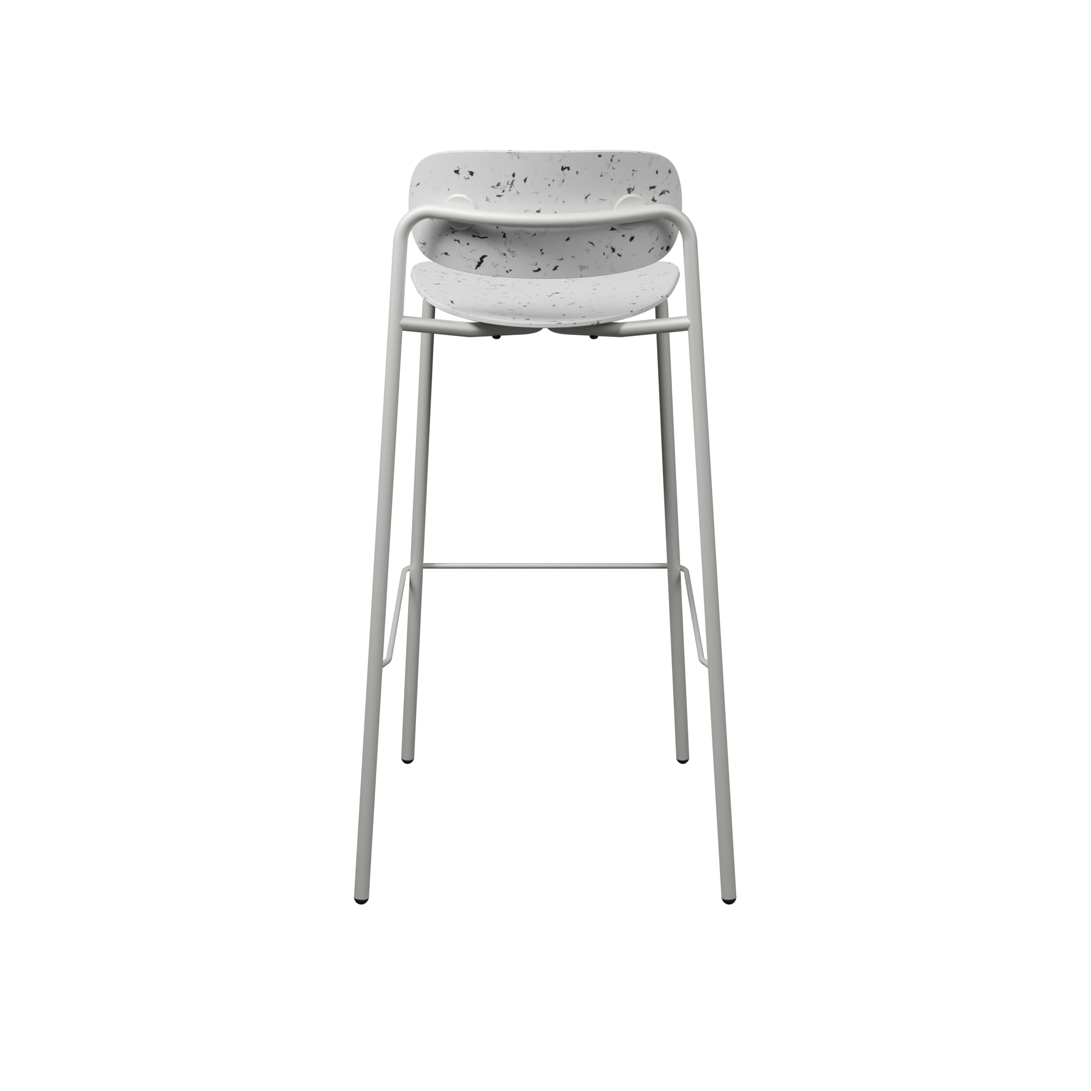 Chaise haute 4 pieds Uso - Plastique PEHD 100 % recyclé - piétement époxy