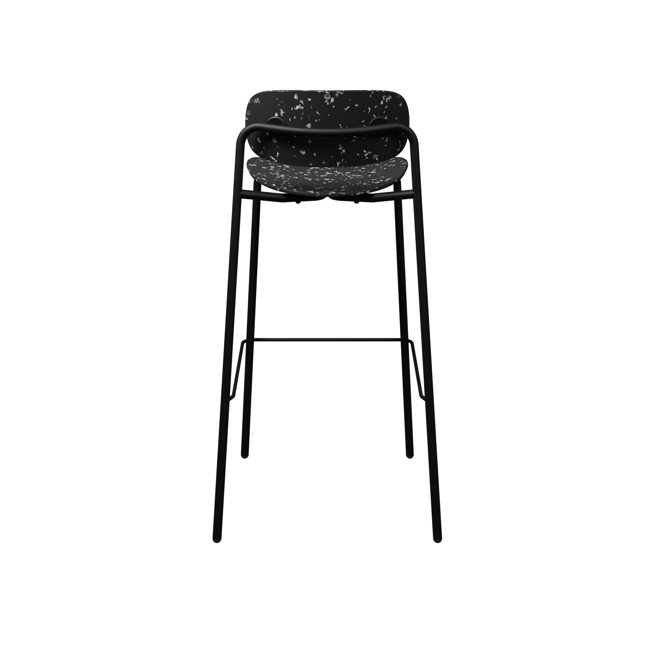 Chaise haute 4 pieds Uso - Plastique PEHD 100 % recyclé - piétement époxy
