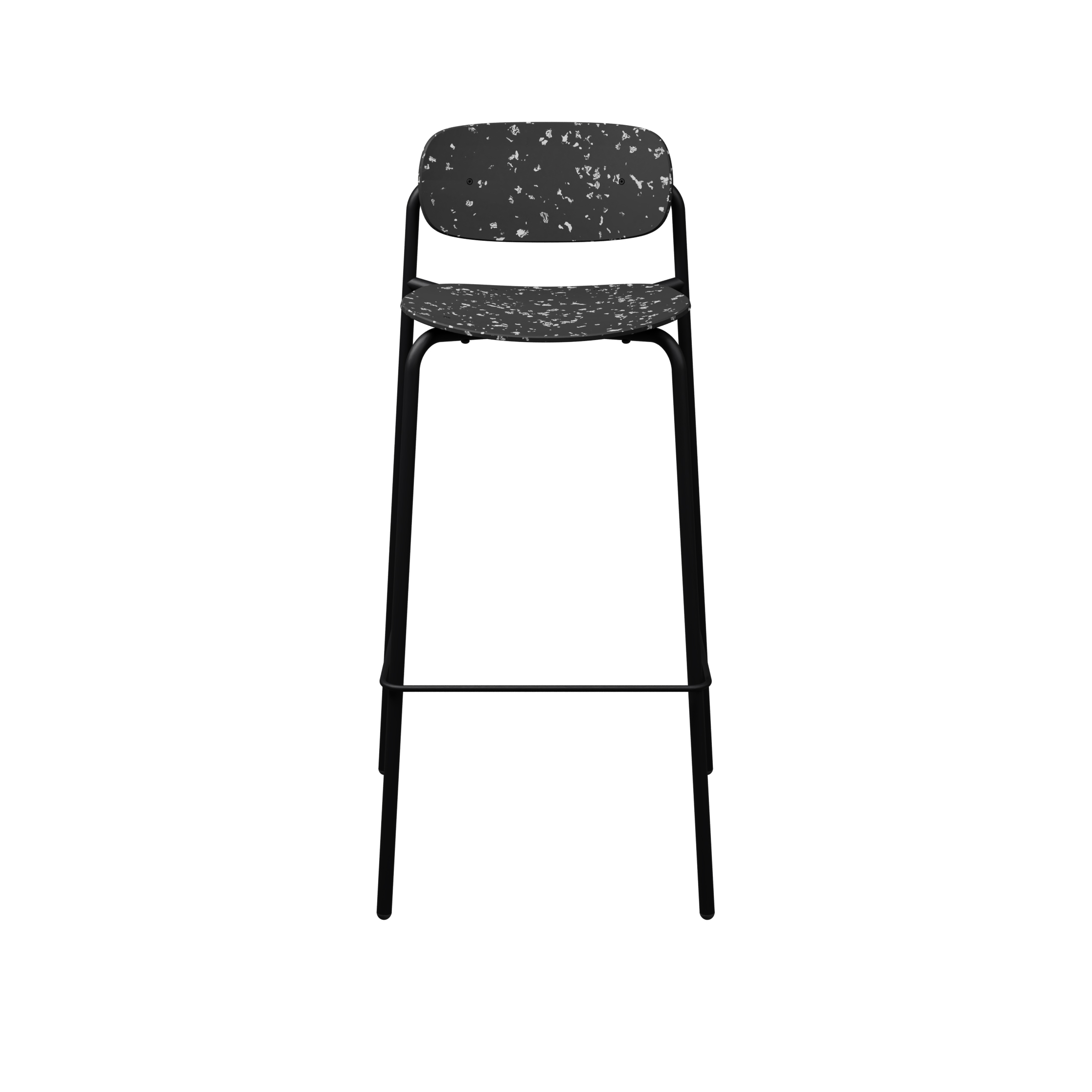 Chaise haute 4 pieds Uso - Plastique PEHD 100 % recyclé - piétement époxy