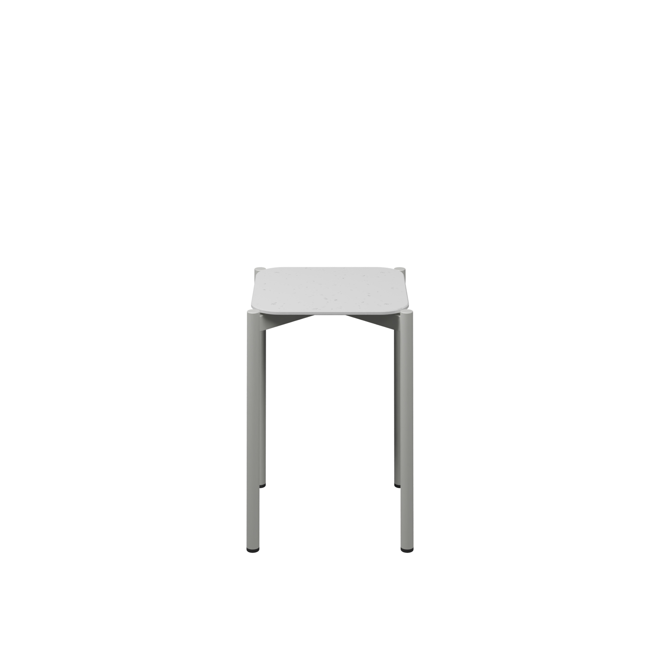 Tabouret bas 4 pieds Mahaut - h. 46 cm- Plastique PEHD 100 % recyclé - piétement époxy