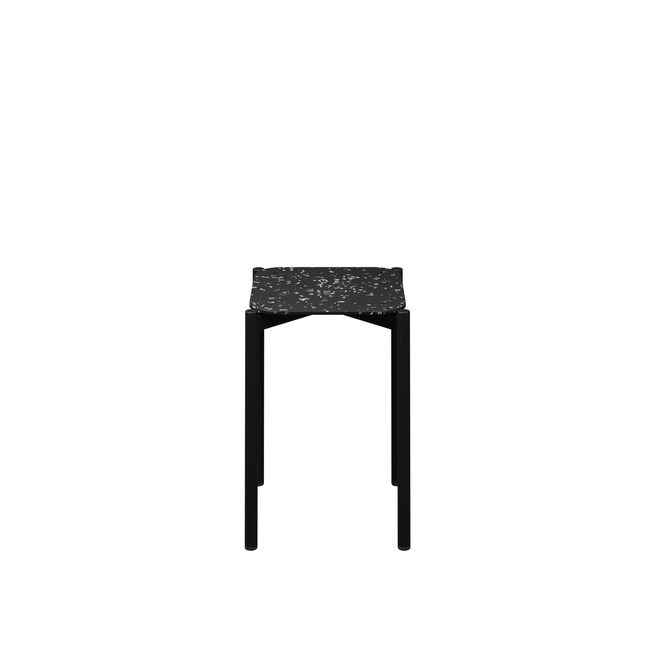 Tabouret bas 4 pieds Mahaut - h. 46 cm- Plastique PEHD 100 % recyclé - piétement époxy