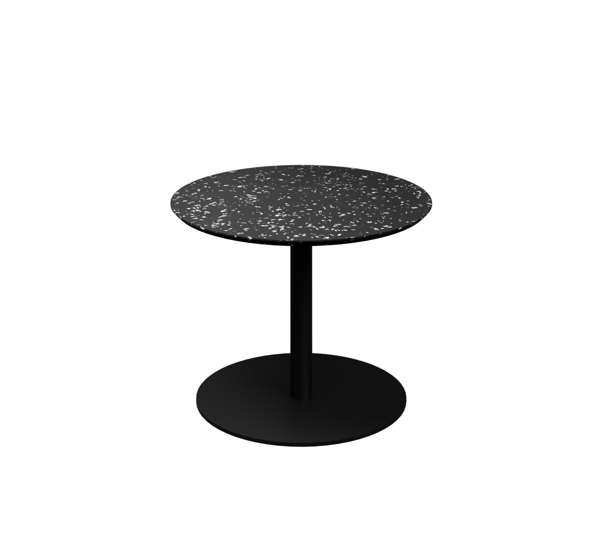 Table basse ronde Trinquet - Ø 60 cm - h.45 cm - plateau PS 100 % recyclé - piétement époxy