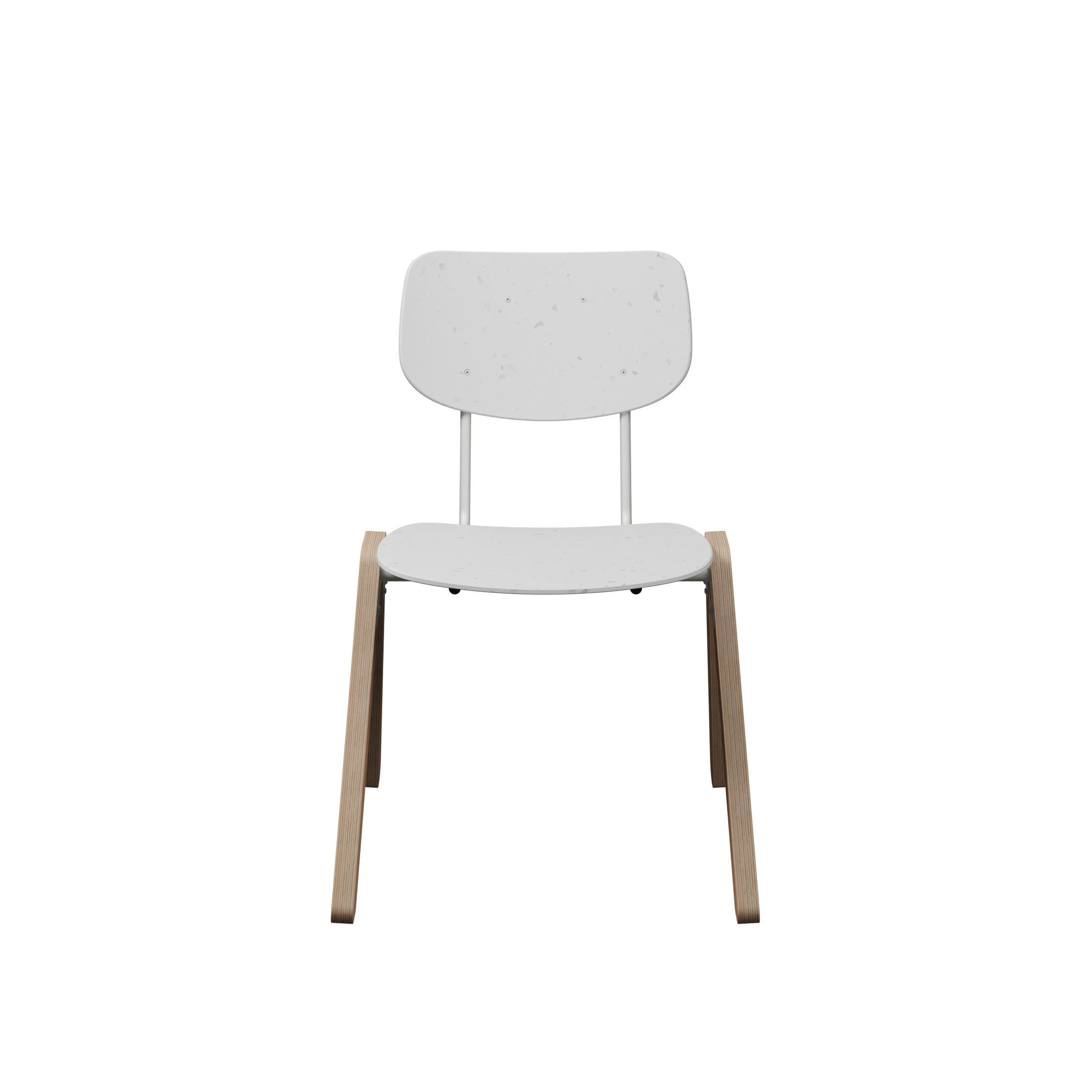 Chaise Mistinguette - plastique PEHD 100% recyclé - piètement bois - empilable