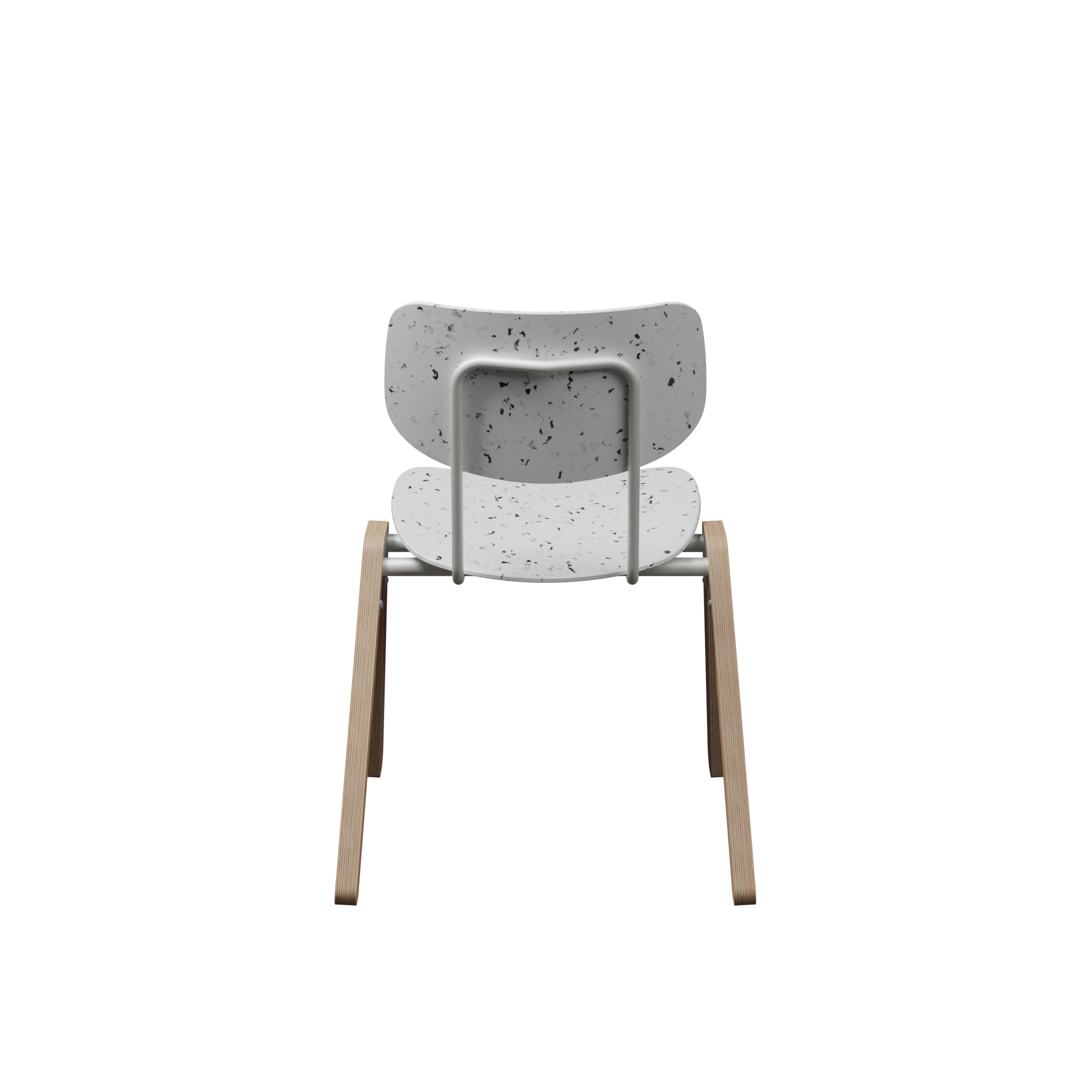 Chaise Mistinguette - plastique PEHD 100% recyclé - piètement bois - empilable