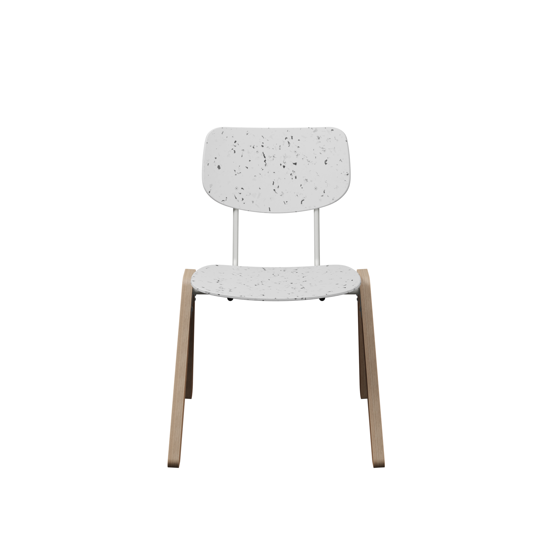Chaise Mistinguette - plastique PEHD 100% recyclé - piètement bois - empilable
